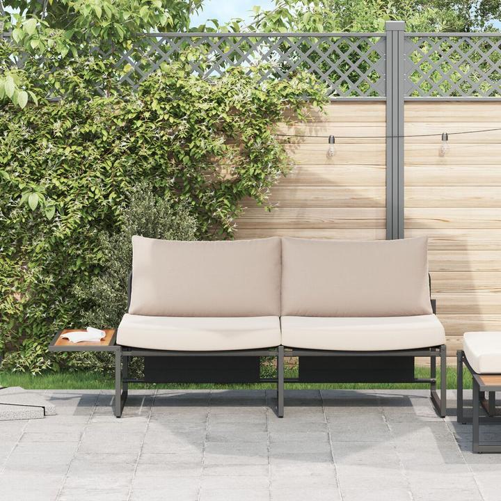 Image du produit vidaXL Canapé de jardin 2 places avec coussins taupe