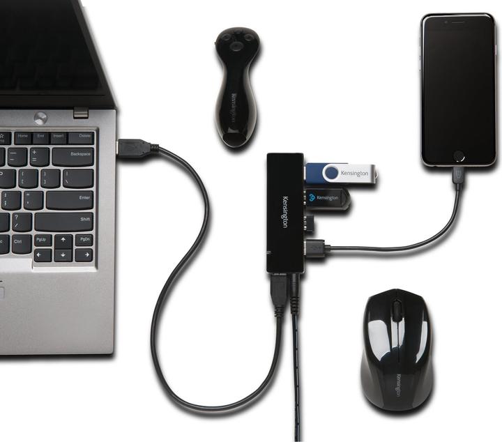 Produktbild Kensington USB 3.0 4 Port Hub (USB-A, 4 Ports)