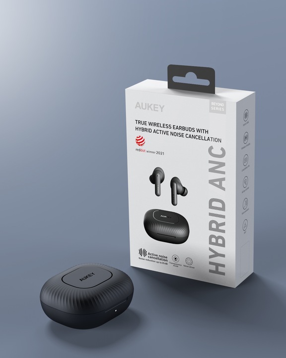 Actual product image Aukey Earbuds with Hybrid ANC (ANC, 5 h, Wireless)