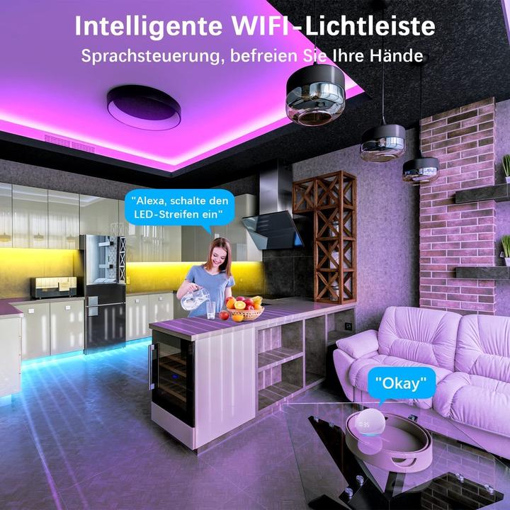 Image du produit Lumina Swiss Kit de bandes LED Smart Alexa (RGB, 5000 cm, Intérieur)