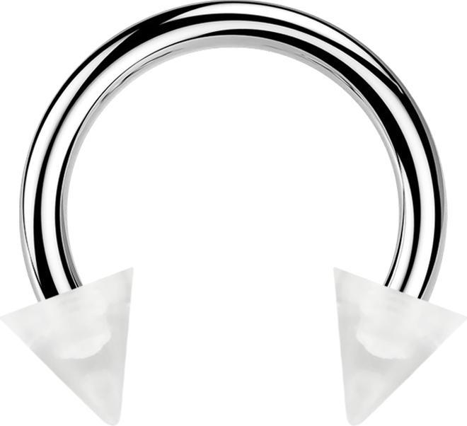 Immagine prodotto Star Piercing Micro Circular Barbell silber mit zwei Cones transparent (Materiale sintetico, senza ottone, Acciaio chirurgico 316L)