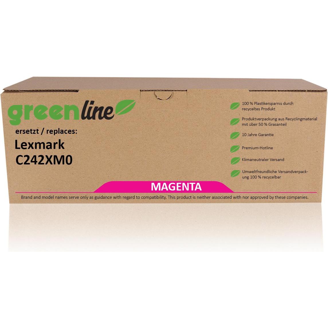 Inkadoo, Toner, Toner greenline ersetzt Lexmark C242XY0 Toner
