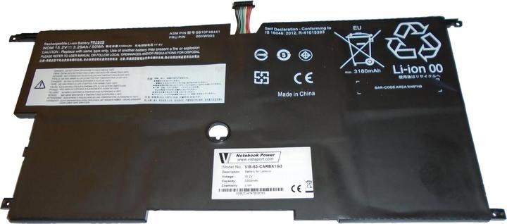Produktbild Vistaport Akku für Lenovo Thinkpad X1 Carbon 3rd Gen (4 Zellen, 3355 mAh)