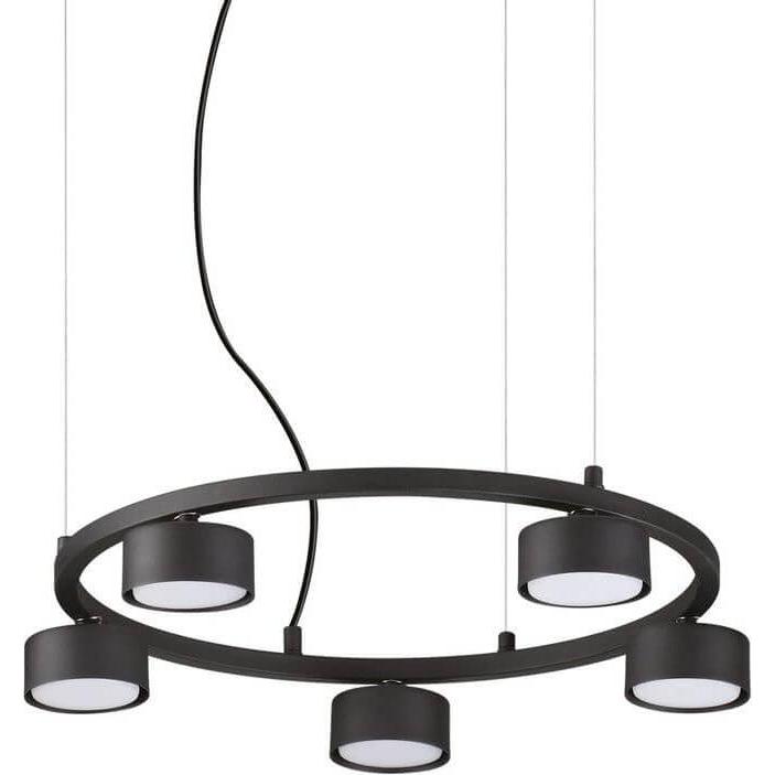 Ideal lux, Pendelleuchte, MINOR GX53 Pendelleuchte 5x ⌀500mm dimmbar Schwarz warmweiss 235516 (GX53, 910 lm)
