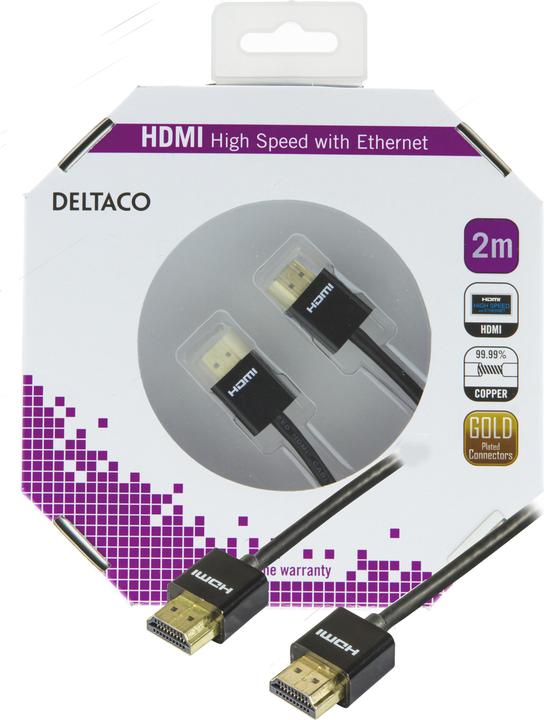 Actual product image Deltaco HDMI-1092-K HDMI cable HDMI Type A (Standard) Black (2 m)
