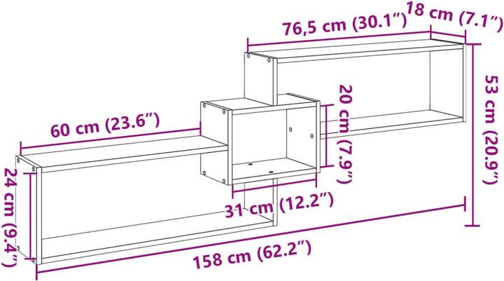 Actual product image vidaXL Wall cabinet (158 x 18 x 53 cm)