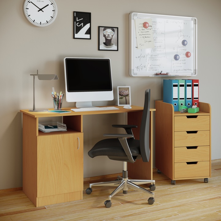 Image du produit VCM Armoire de bureau en bois Caisson à roulettes Konal Maxi avec tiroir (40 x 50 x 74 cm)