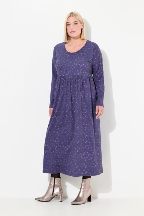 Produktbild Ulla Popken Jerseykleid, grafischer Druck, A-Linie, Rundhals, Langarm (54)
