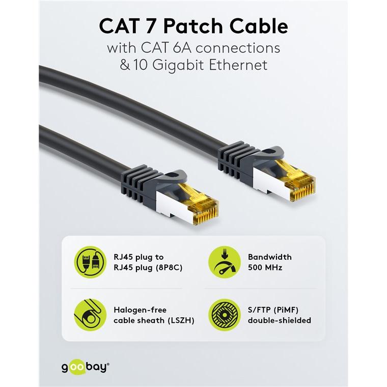 Thumbnail - Goobay Netzwerkkabel (S/FTP, CAT7, 1 m), Netzwerkkabel