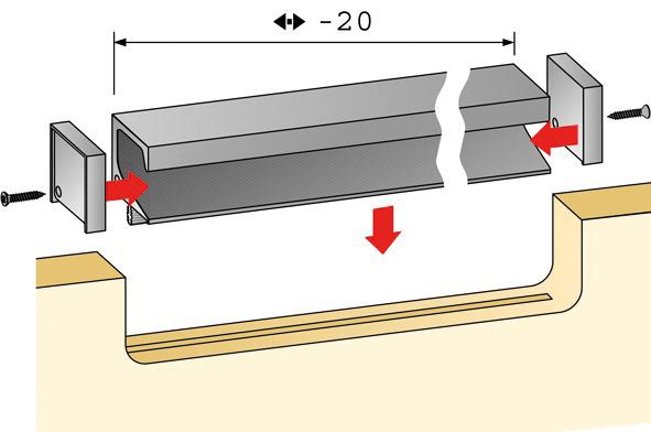 Actual product image Hettich End pieces for handle profiles