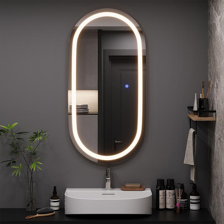 Produktbild Vicco Badezimmerspiegel Miral, Glas, 50 x 100 cm mit Frontlight Beleuchtung