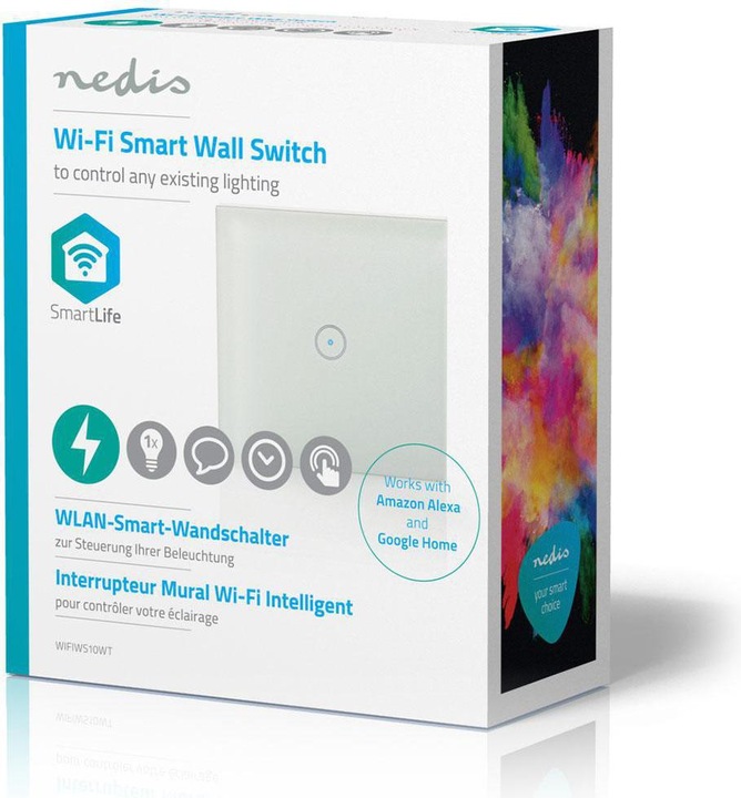 Image du produit Nedis Interrupteur d'éclairage intelligent WLAN (WIFIWS10WT) - Simple