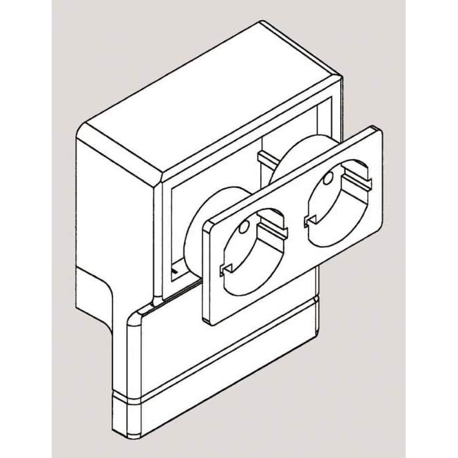 Thumbnail - GGK, Kabelschutz + Kabelführung, Geräteträger Schuko 2fach mit 4005 erh. Ber.-sch. für SL/ SLT-GT Buche (330 mm)