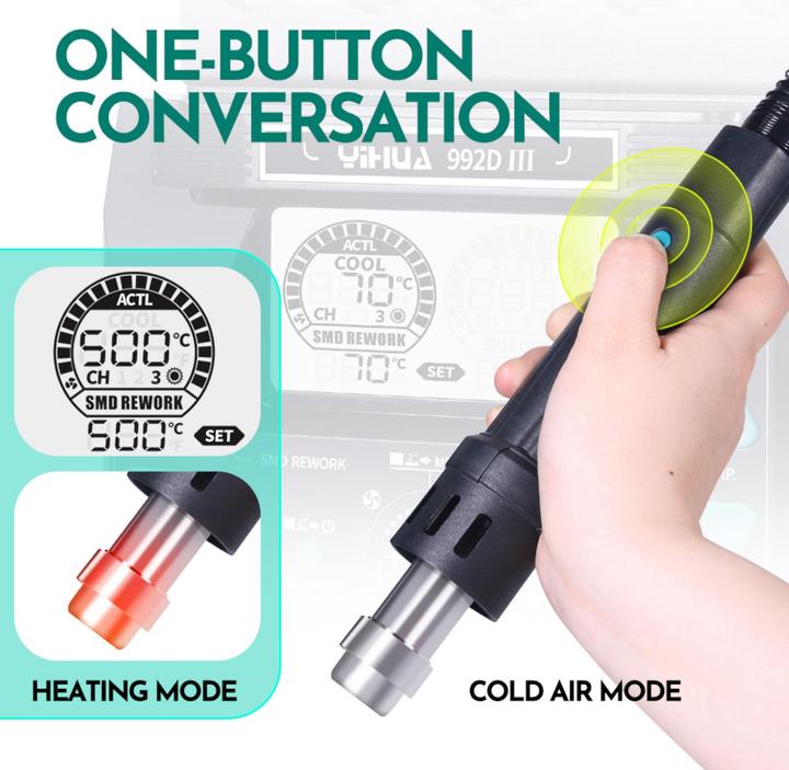Image du produit Yihua 992D-III 2in1 1220W Präzision Lötstation und Rework Station