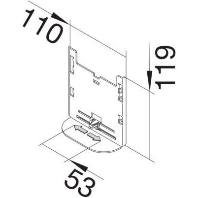 Thumbnail - Tehalit, Leitungsführung Zubehör, Adapterplatte zu Konsole G2271 f.Brüstungskanäle 130-170mm Stahlblech