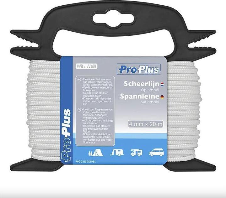 Produktbild ProPlus Spannleine 4mm x 20m Weiss auf Haspel
