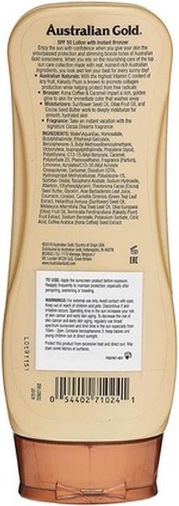 Image du produit Australian Gold Bronzer instantané (Lotion solaire, SPF 50, 237 ml)