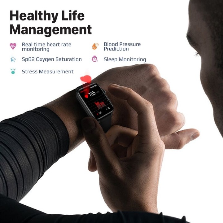 Actual product image ProMate ProWatch-B18 Black SmartWatch