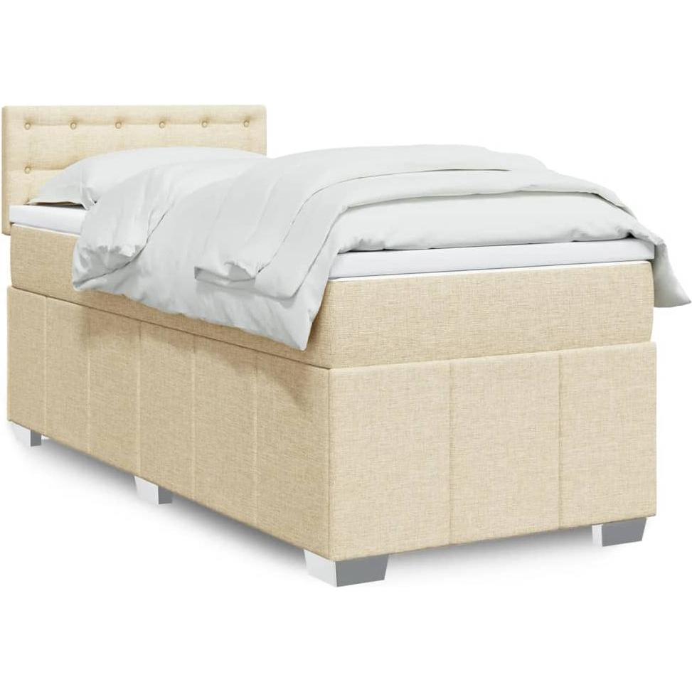 VidaXL, Bett, Bo x springbett mit Matratze 90 x 200 cm Stoff (90 x 200 cm)