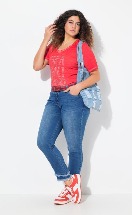 Actual product image Ulla Popken Double Fringe Hem Stretch Fit Jeans (42)