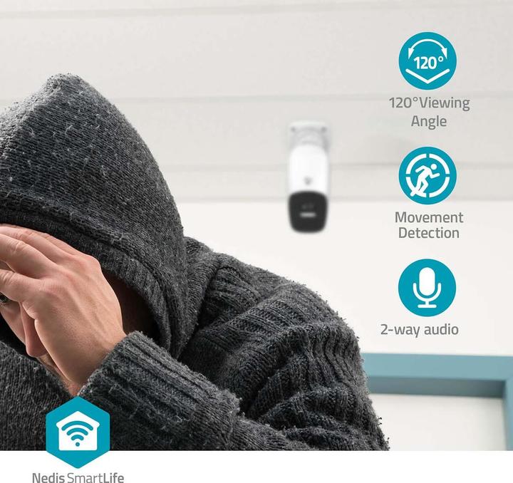 Actual product image Nedis SmartLife outdoor camera | Wi-Fi | Spotlight | 4MP Quad HD 1440p / 2560x1440 | Pan tilt | (2560 x 1440 Pixels)