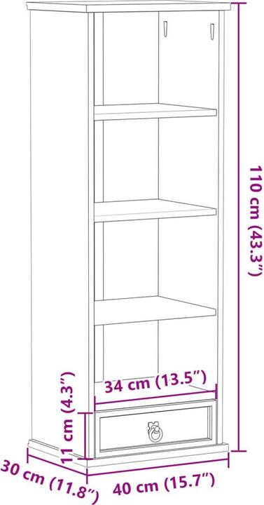 Immagine prodotto vidaXL CD-Regal (40 x 30 x 110 cm)