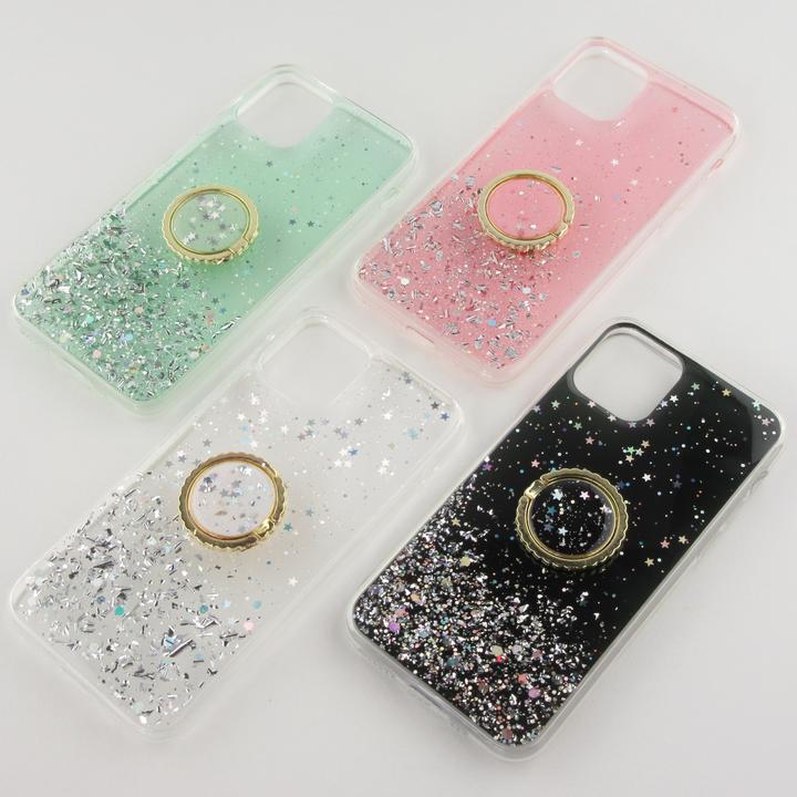 Image du produit PhoneLook Coque Gel paillettes argentées avec anneau (Apple iPhone 12 Pro Max)