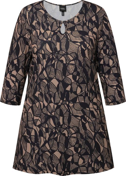 Actual product image Ulla Popken Matte Jersey Keyhole Graphic Print Swing Tunic (68)