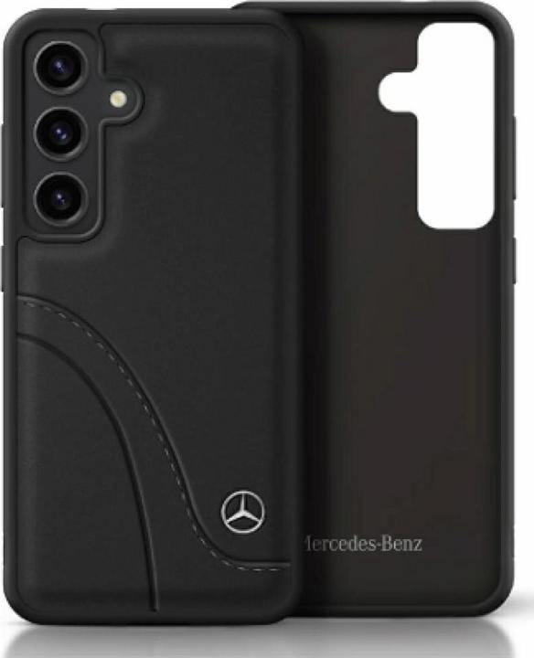 Immagine prodotto Mercedes Leather Curved Stitches Case for Samsung Galaxy S25 - Black (Samsung Galaxy S25)