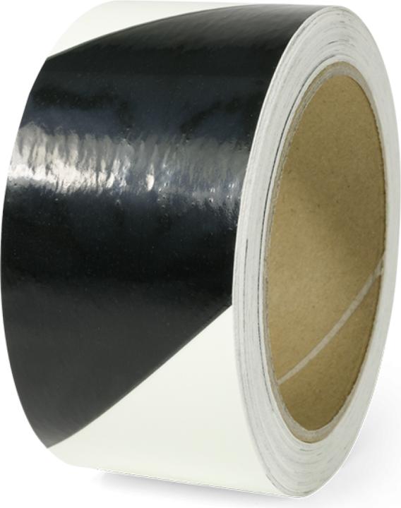 Produktbild Moravia Warnmarkierungsband linksweisend langnachleuchtend/schwarz, 50mm x 16m (50 mm)