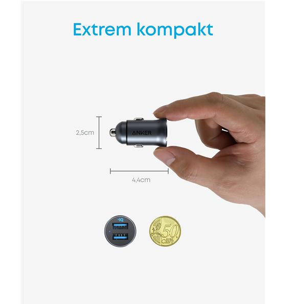 Actual product image Anker 2x USB-A je 12W Cigarette Lighter USB Charger Black