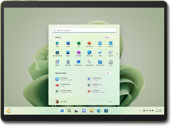 Actual product image Microsoft Surface Pro 9 (13", Intel Core i5-1235U, 8 GB, 256 GB, Without keyboard layout)