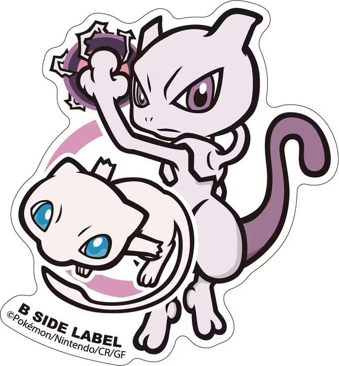 Pokémon Mewtwo & Mew Sticker B-Side Label