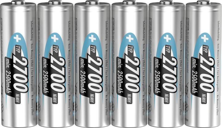 Ansmann Mignon (AA)-Akku NiMH HR06 (6 Stk., AA, 2700 mAh)