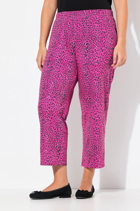 Immagine prodotto Ulla Popken Pantaloni di jersey a 7/8 con stampa, taglio della gamba ampio e cintura elastica (66, 68)