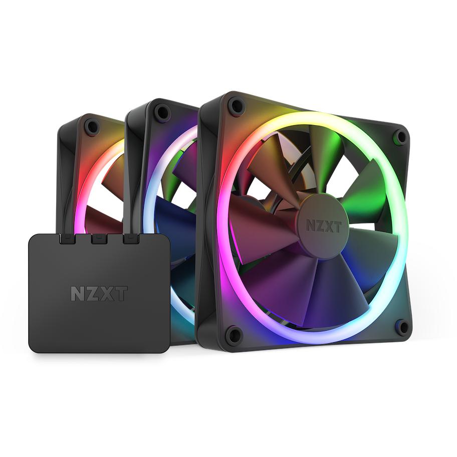 NZXT F120 RGB 3-er Pack (120 mm, 3 x), PC Lüfter, Schwarz