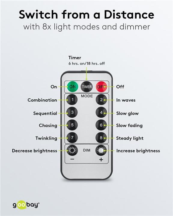 Image du produit Goobay Rideau lumineux à 300 LED (6.10 m)