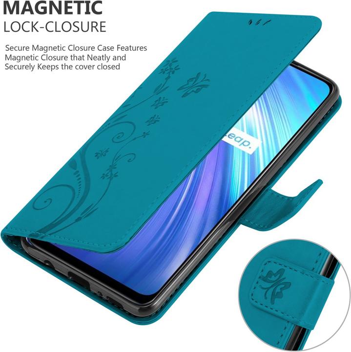 Produktbild Cadorabo Flower Book Hülle für Realme 6 4G / 6s (Apple iPhone 6s, Apple iPhone 6)