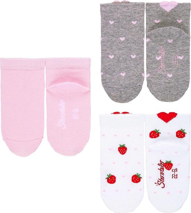 Image du produit Sterntaler Lot de 3 chaussettes Coeurs Gris clair Gr. 17-18 (Lot de 3, 17 - 18)