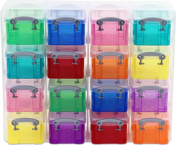 Image du produit Box 16 boîtes de tri colorées dans un étui transparent (12,5 x 37,5 x 31 cm, 0.30 l)