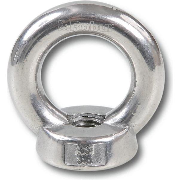 BETA, Dadi + Rondelle, 082420206 Ringmutter Edelstahl AISI 316 - M6 A mm