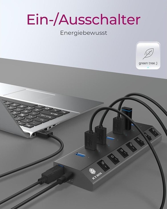 Actual product image RaidSonic IB-HUB1701-C3 (USB-C, 7 Ports)