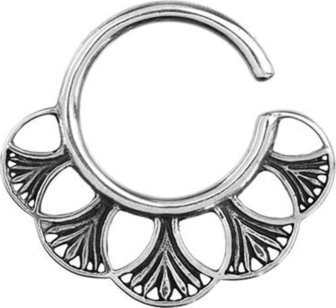 Produktbild Star Piercing Ohrgewicht Ring silber Strauss (Messing)