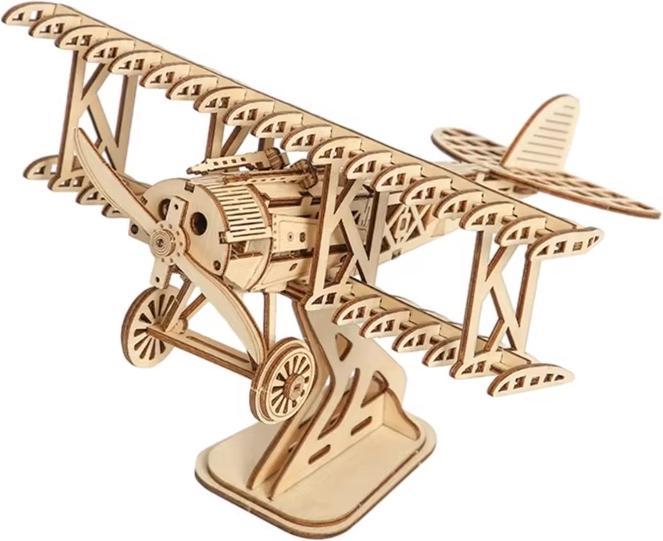 Actual product image Homava 3D wooden construction kit aeroplane (105 pieces)