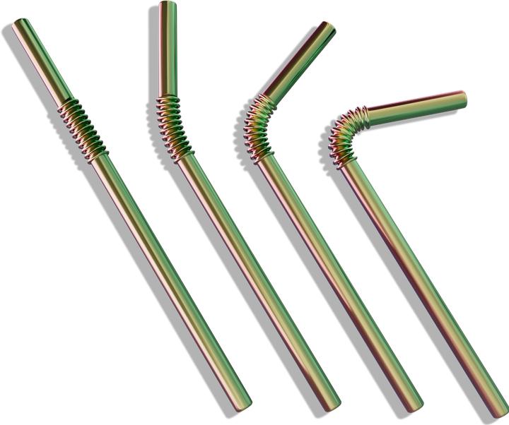 Image du produit Turtleneck Straw Pailles pliables en acier inoxydable (4 x)