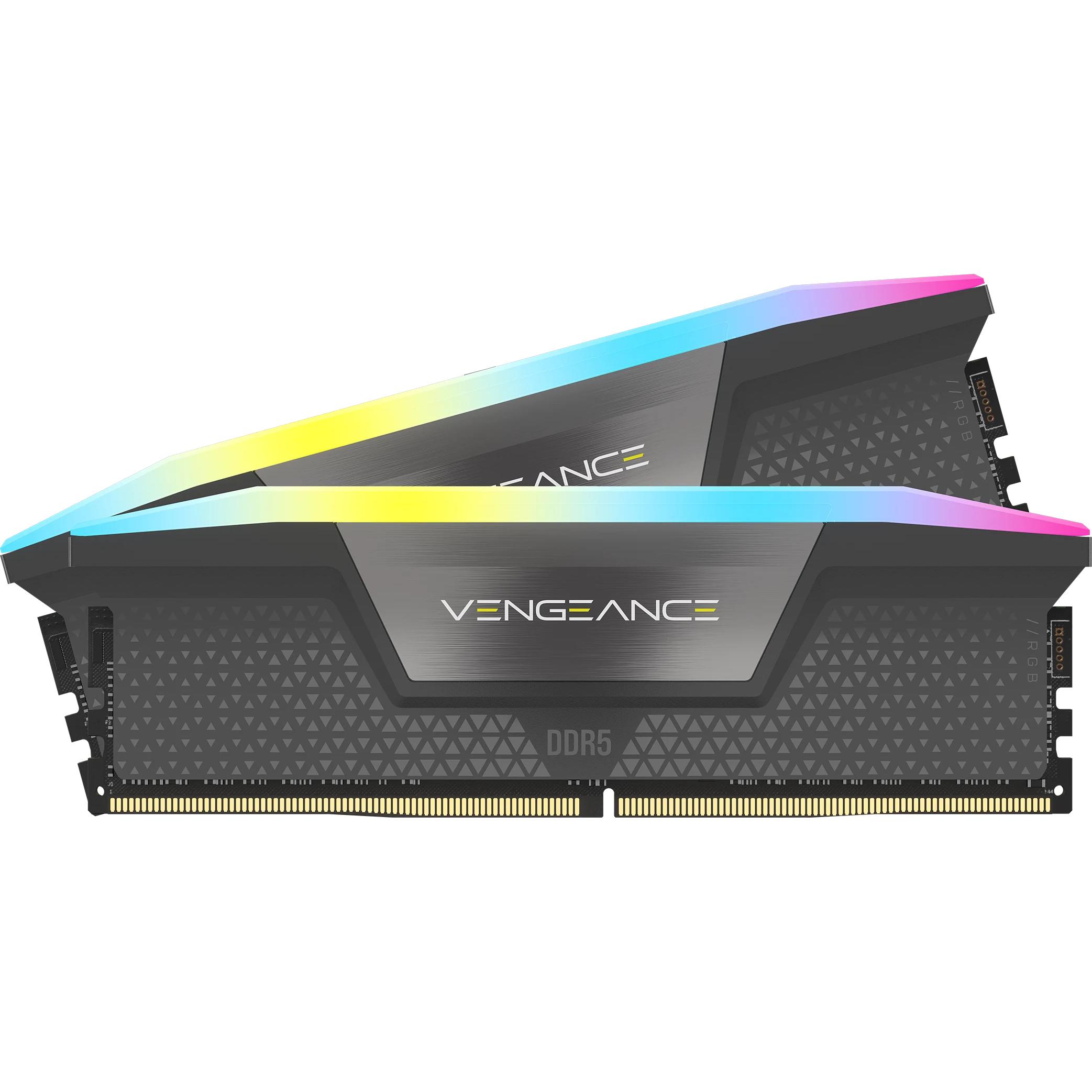 Corsair Vengeance RGB (2 x 16GB, 6400 MHz, DDR5-RAM, DIMM), RAM, Grau
