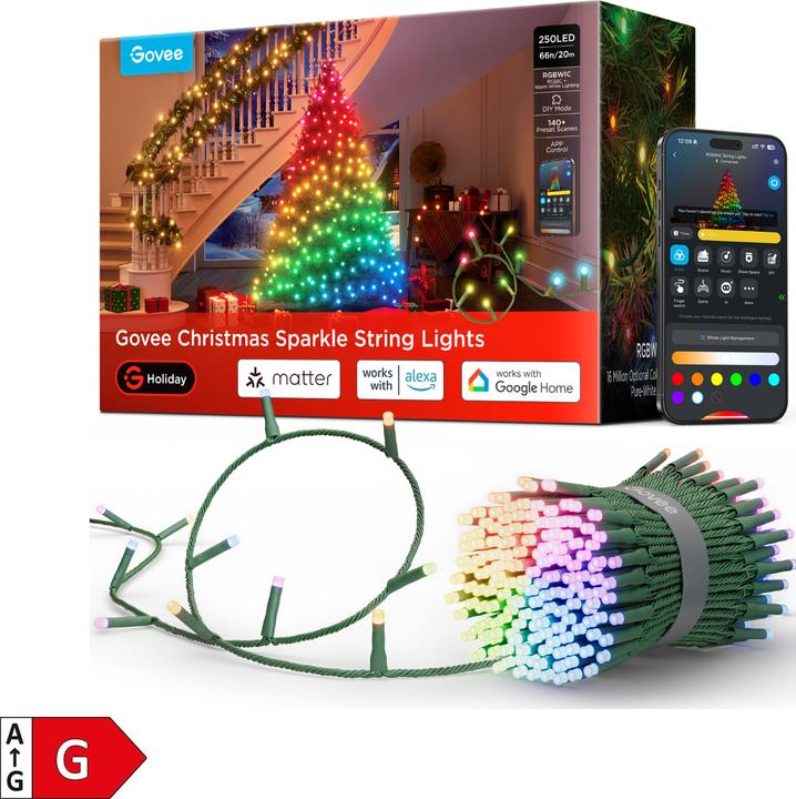 Govee Christmas Sparkle String Lights, H6870341, sample (20 m)