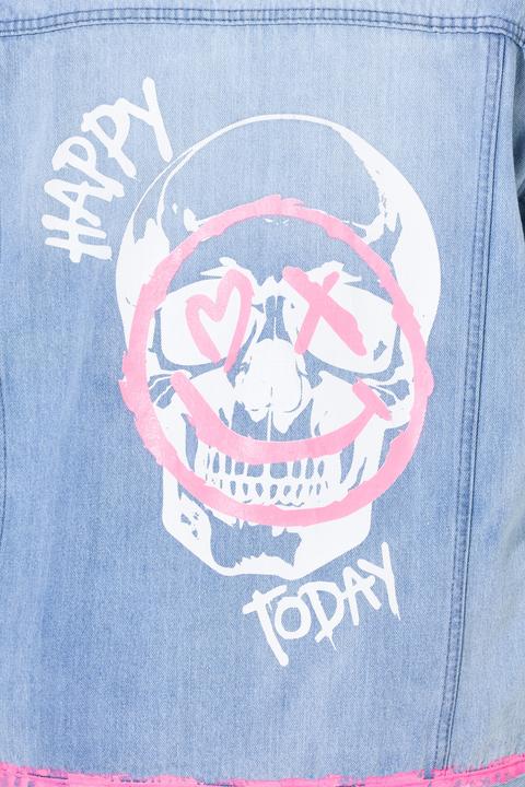 Immagine prodotto Angel of Style Jeansjacke, oversized, Schriftzug, Neon-Kanten (54)