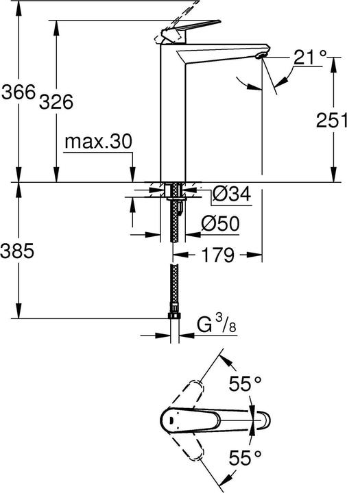 Immagine prodotto Grohe Eurodisc Cosmopolitan miscelatore monocomando per lavabo XL-Size