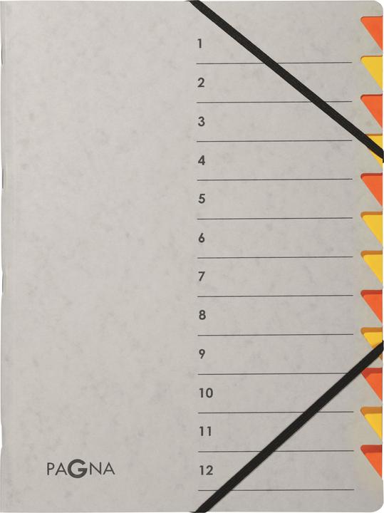Actual product image Pagna Folder A4 Easy Grey Orange, 12 compartments (A4, 1x)